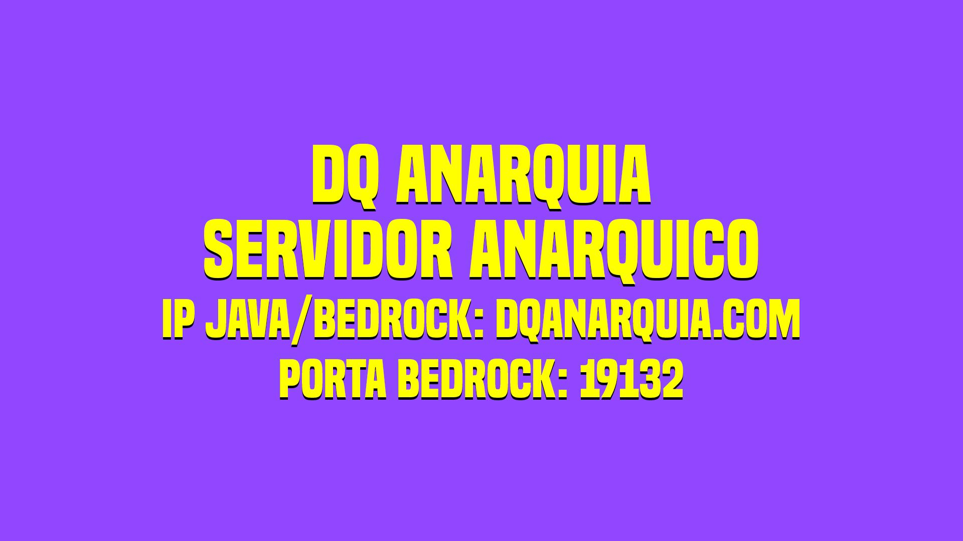 Discovery splash banner for DQAnarquia | Servidor Anarquico de Minecraft Java e Bedrock Discord server