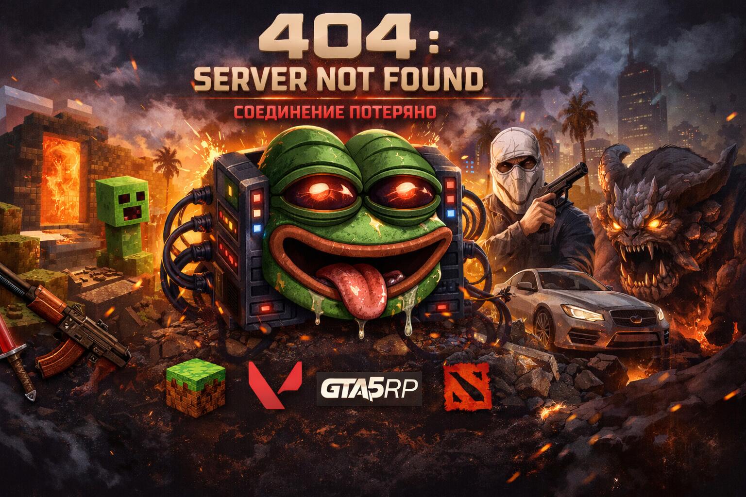 Discovery splash banner for 404 : Server Not Found Discord server