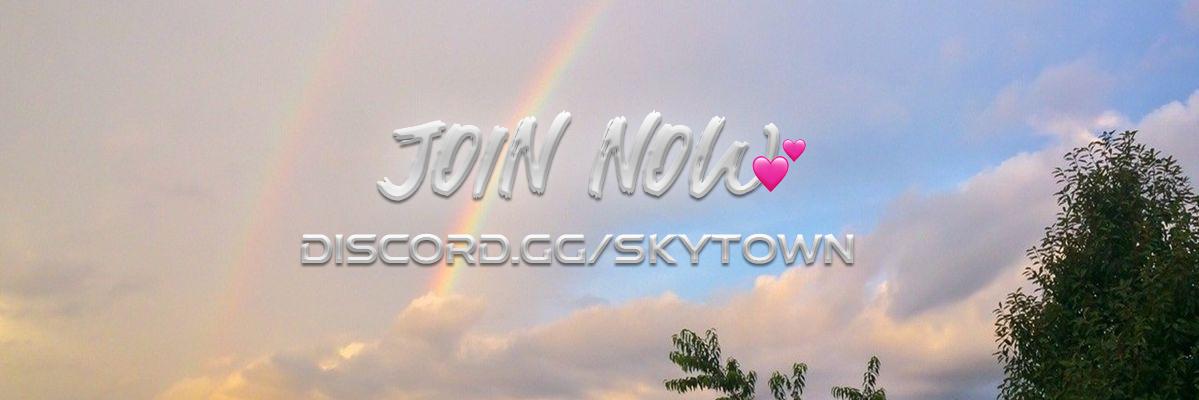 Discovery splash banner for SkyTown ™ || Social • Chilling • SFW • Active • Voice Chat • Asian Community Discord server