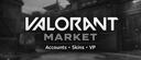 Discovery splash banner for Valorant Market Discord server