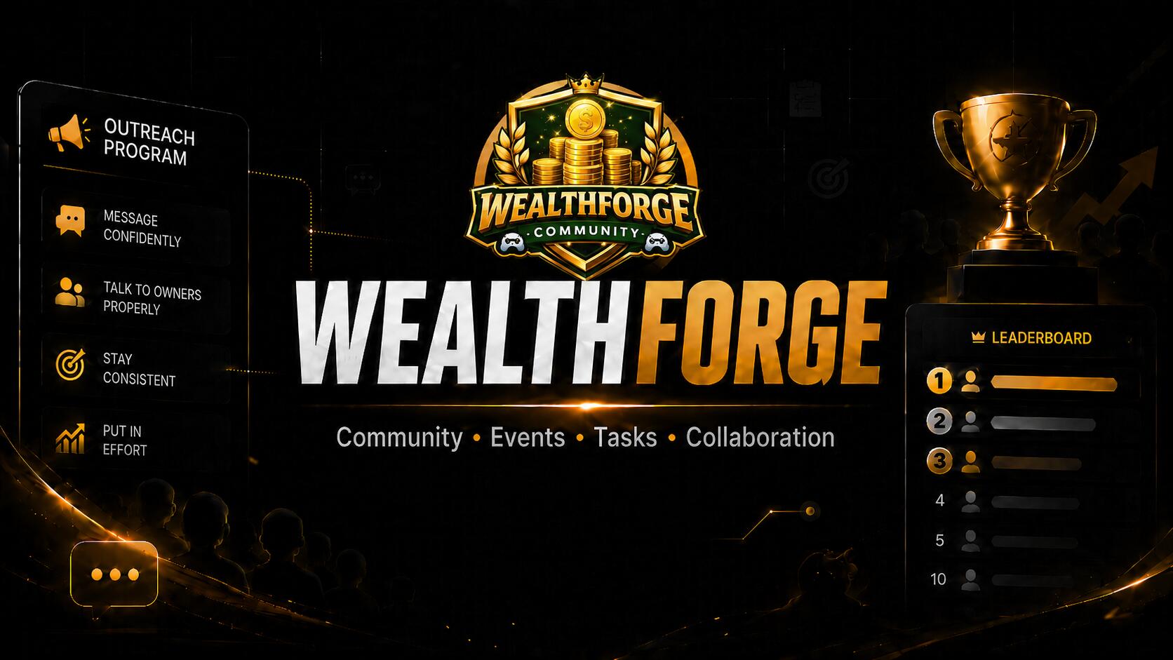 Discovery splash banner for WealthForge Community Discord server