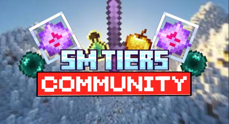 Discovery splash banner for SM Tiers (1.9+ PvP Tierlist Community) Discord server