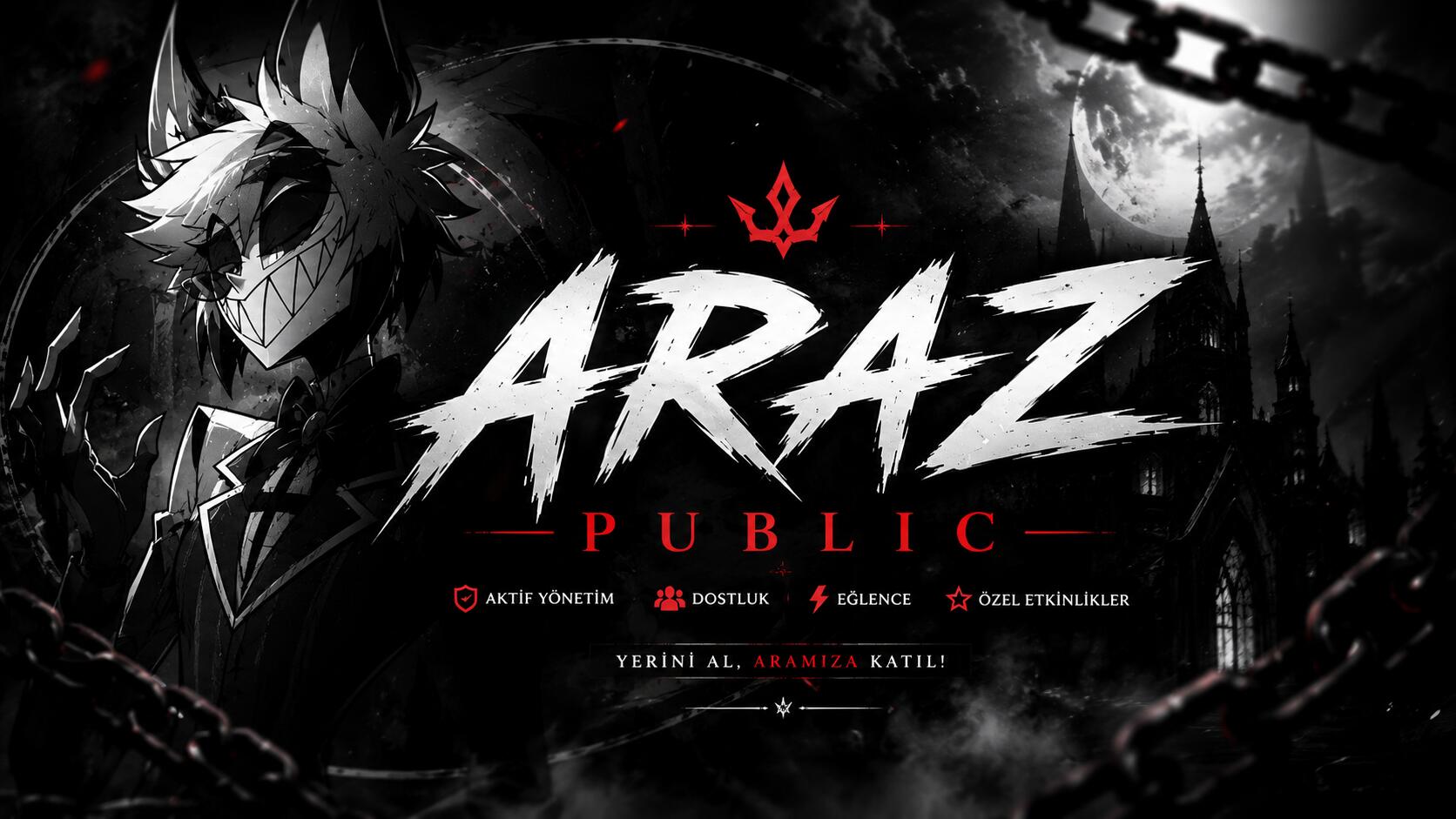 Discovery splash banner for ・ARAZ | Public & Oyun #KISA BAKIM Discord server