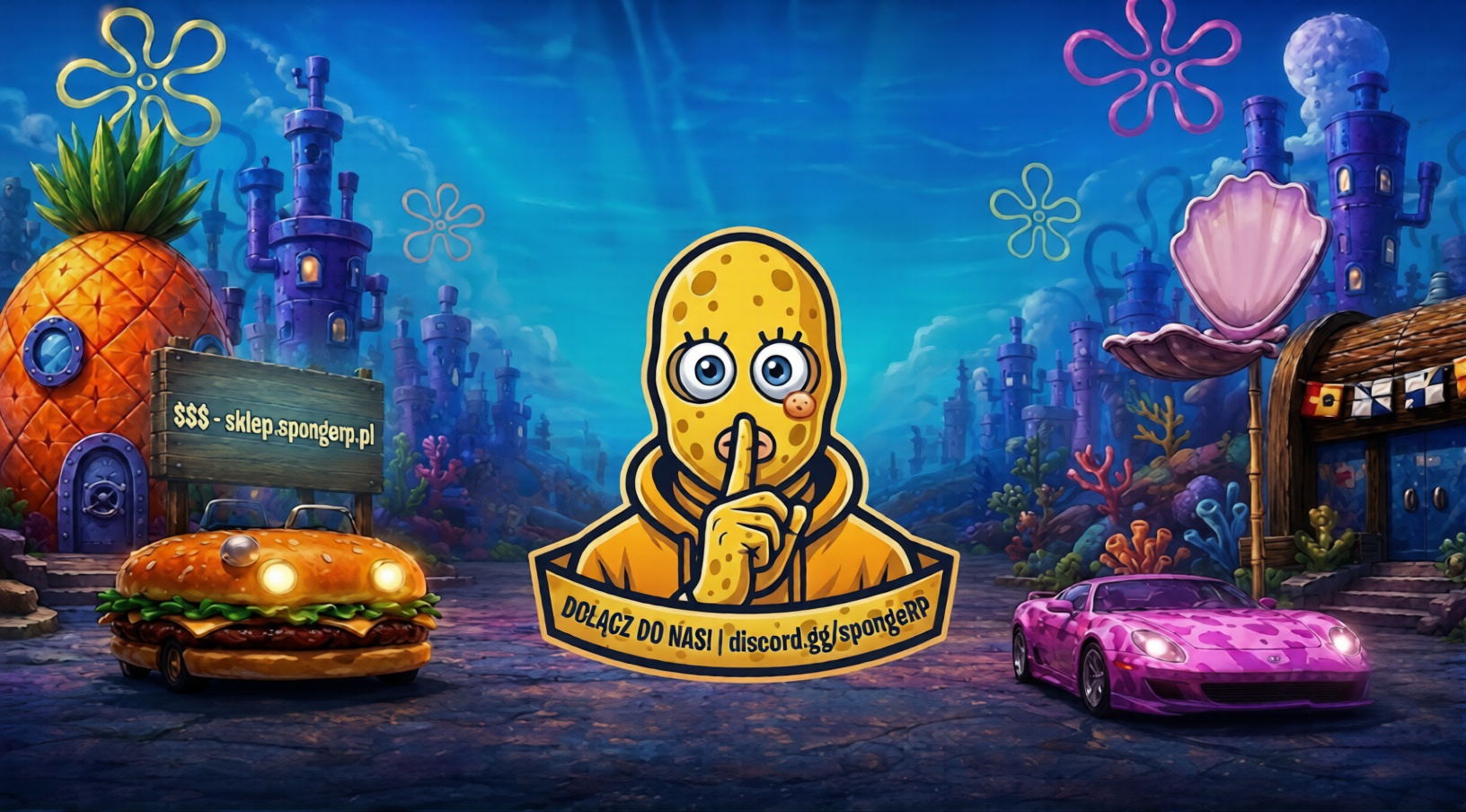 Discovery splash banner for FiveM: Sponge RolePlay Discord server