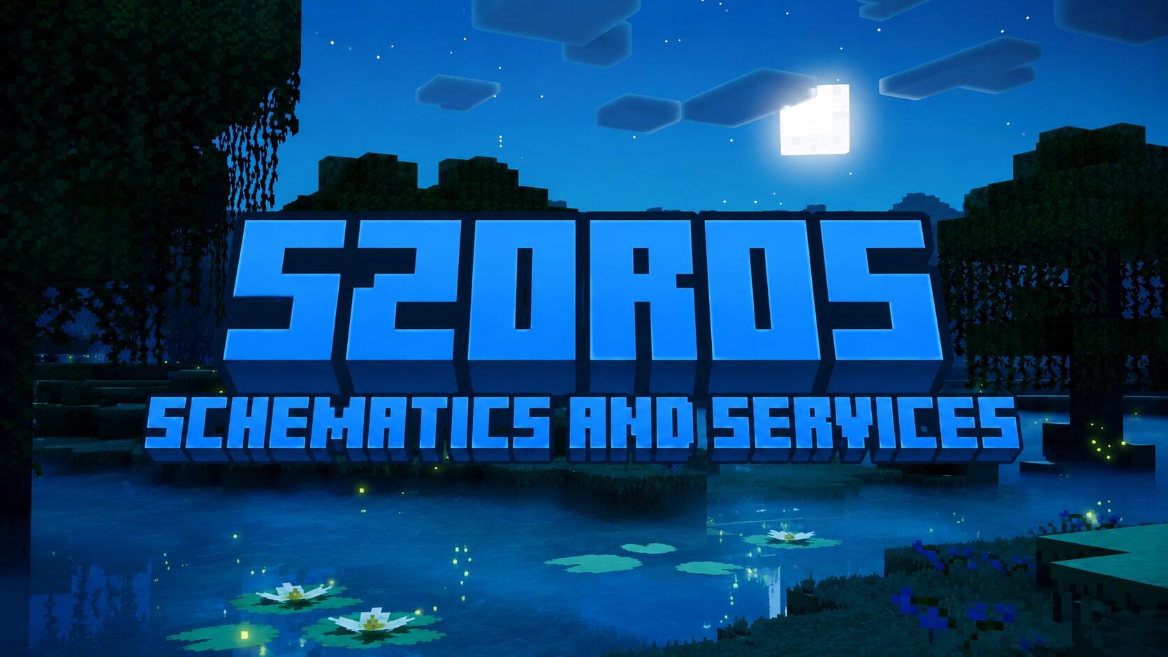 Discovery splash banner for Szoro’s DonutSMP Schematics & Services Discord server