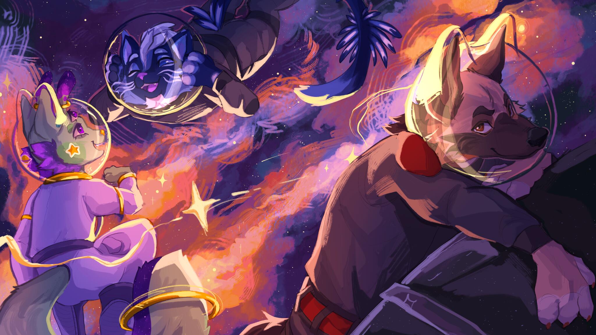 Discovery splash banner for The Furry Pawsmos🐾 Discord server