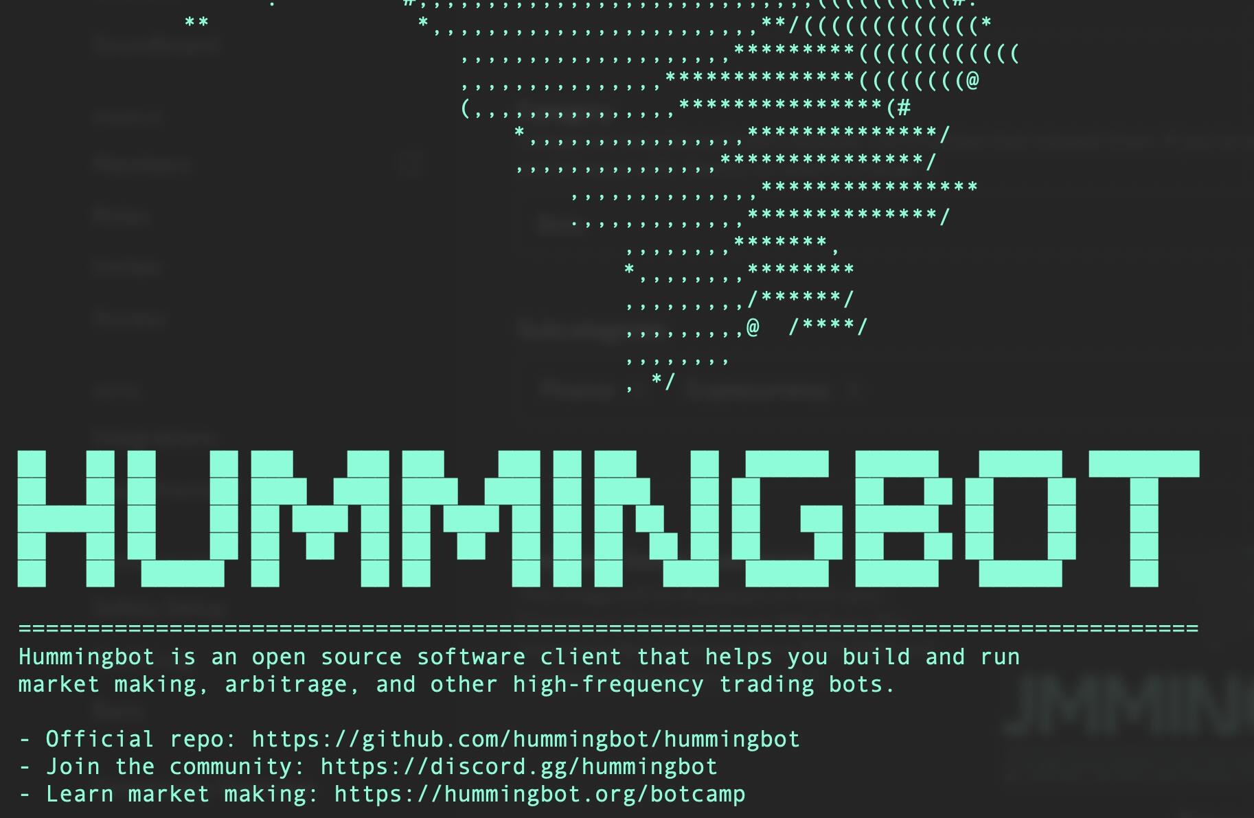 Discovery splash banner for hummingbot Discord server