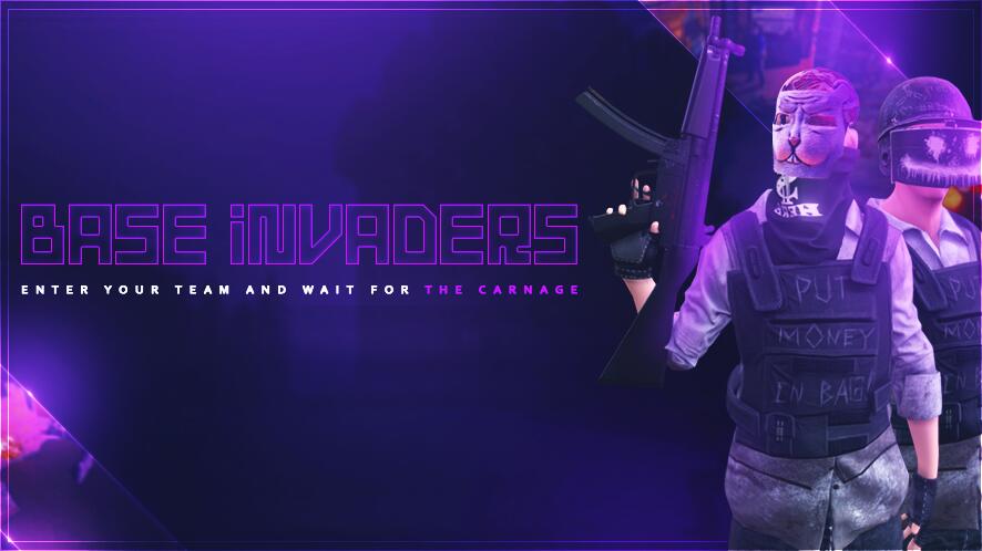 Discovery splash banner for Base Invaders Discord server