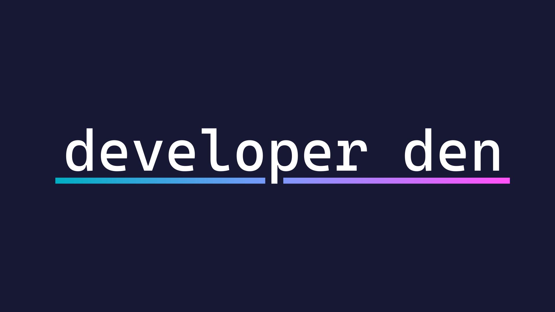 Discovery splash banner for Developer Den Discord server