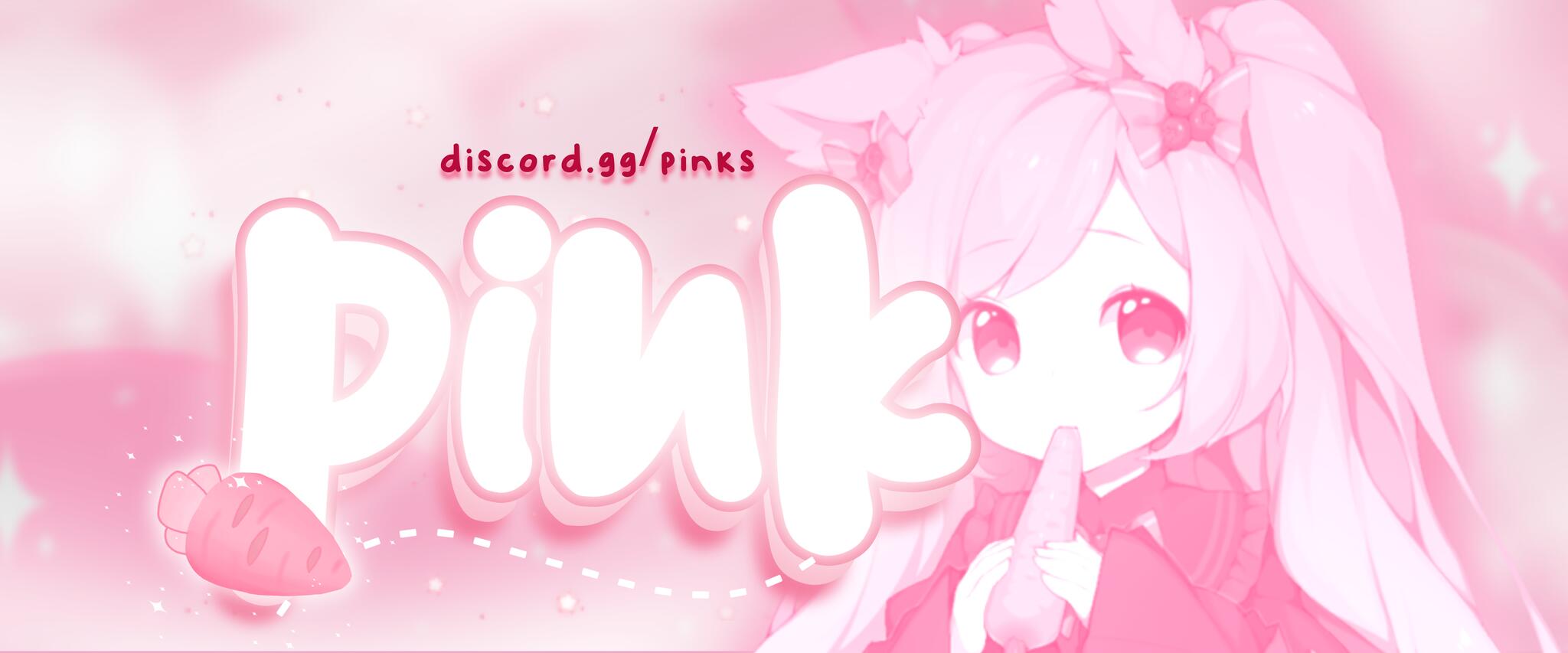 Discovery splash banner for Ი ᰍ ݃ ݁ᣟ݂ pink paradise・chatting・ server tag・giveaways・bunny・cute・kawaii・venting・valorant・emotes Discord server