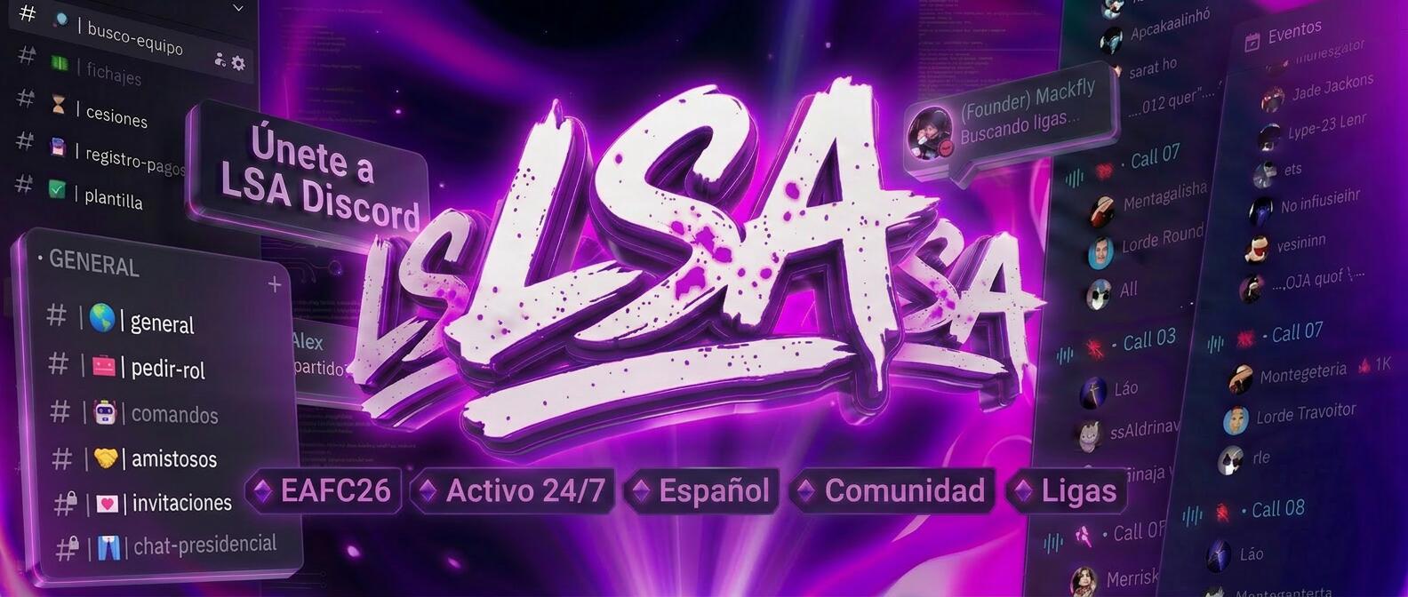 Discovery splash banner for LSA | SUPERLIGA ASSOCIATION Discord server